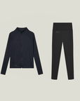 Zip Cardigan & Tight Long - Black Bundle