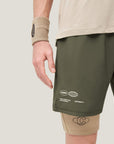 Mens Active Globe Shorts - Army