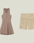 Oncourt Dress & Tights - Brown & Grey