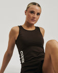 Oncourt Slim Tank Top - Dark Brown