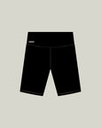 Cuera Active Biker Tights Hidden Seem in Black, flat lay back view
