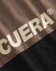 Cuera Active Track Jacket in Black / Walnut, logo print detail