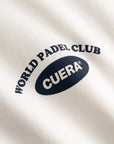 Cuera Offcourt Legacy Short Sleeve in Off White w. Navy, logo print detail
