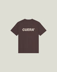 Cuera Oncourt Airy Logo T-Shirt in Dark Brown, flat lay back view