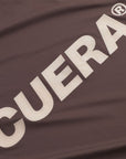 Cuera Oncourt Airy Logo T-Shirt in Dark Brown, logo print detail