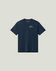 Cuera Oncourt Airy Logo T-Shirt in Navy, flat lay front view