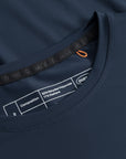Cuera Oncourt Airy Logo T-Shirt in Navy, neck label and care tag detail