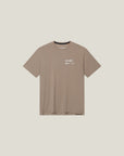 Cuera Oncourt Airy Logo T-Shirt in Walnut, flat lay front view