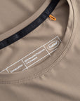 Cuera Oncourt Airy Logo T-Shirt in Walnut, neck label and care tag detail