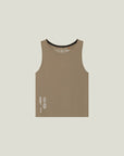 Cuera Oncourt Cropped Tank Top in Walnut, flat lay front view