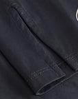 Cuera Oncourt Slit Top SS in Black, seam and stitching detail