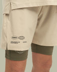 Mens Active Globe Shorts - Sand