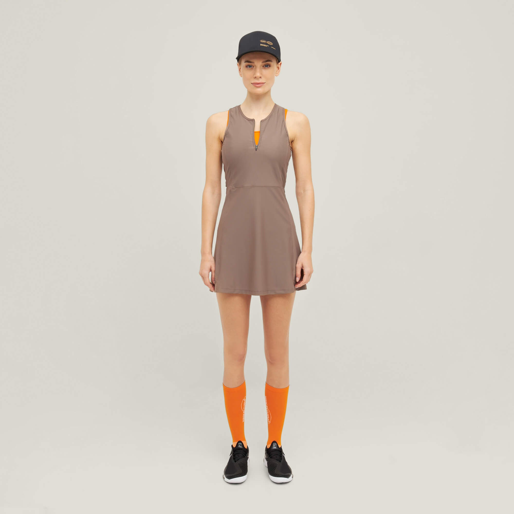 Oncourt Globe Dress - Brown