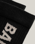 Cuera 2-pack Bandeja Padel Socks in Black/Sand, logo print detail
