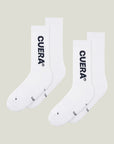 Cuera 2-pack Cuera Padel Socks in White/Navy, flat lay front view