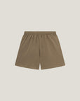 Cuera Womens Active Globe Shorts in Walnut, flat lay back view
