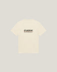 Cuera Active Light Weight T-Shirt in Off White/Walnut, flat lay back view