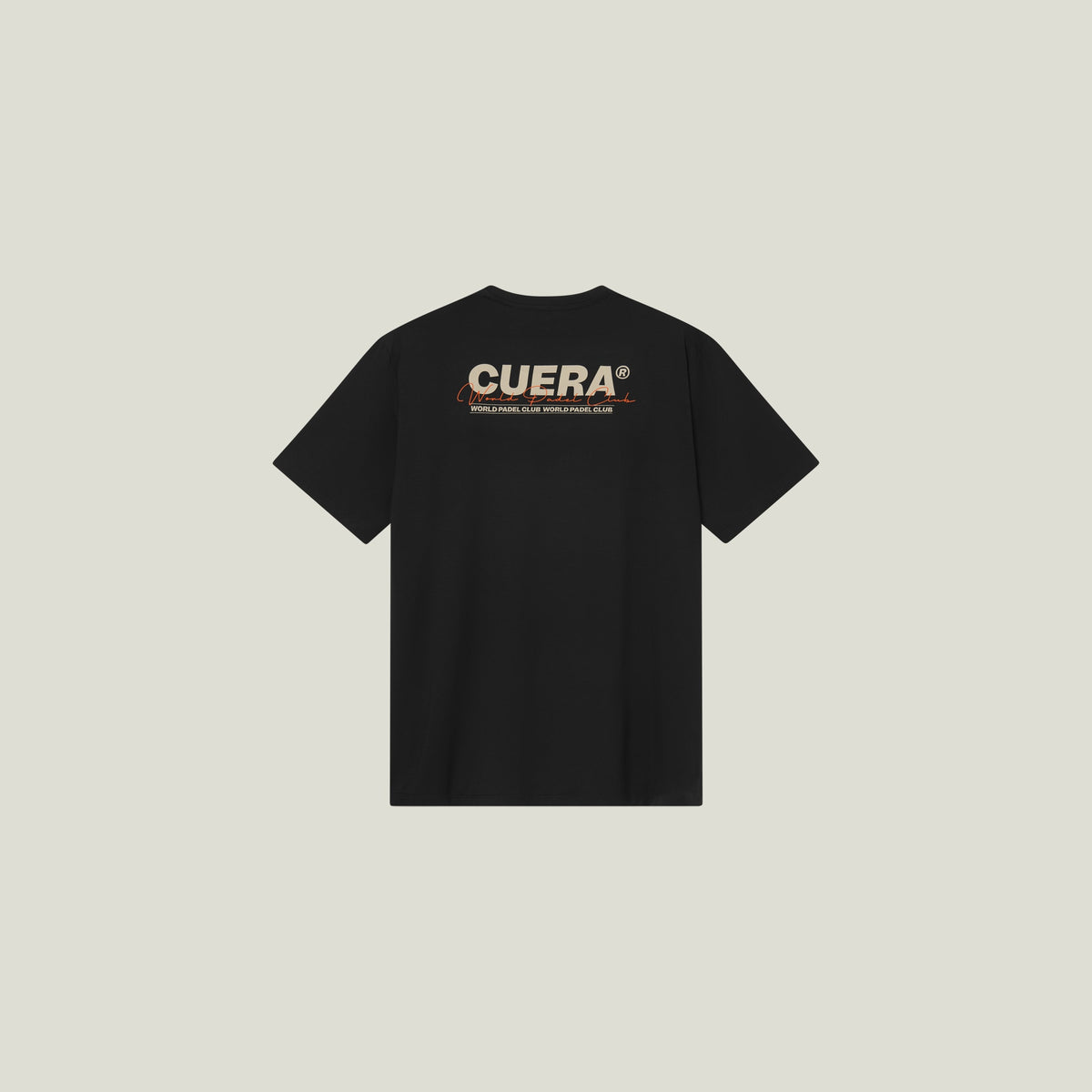 Cuera Active Light Weight T-Shirt in Black, flat lay back view