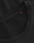 Cuera Active Light Weight T-Shirt in Black, neck label and care tag detail