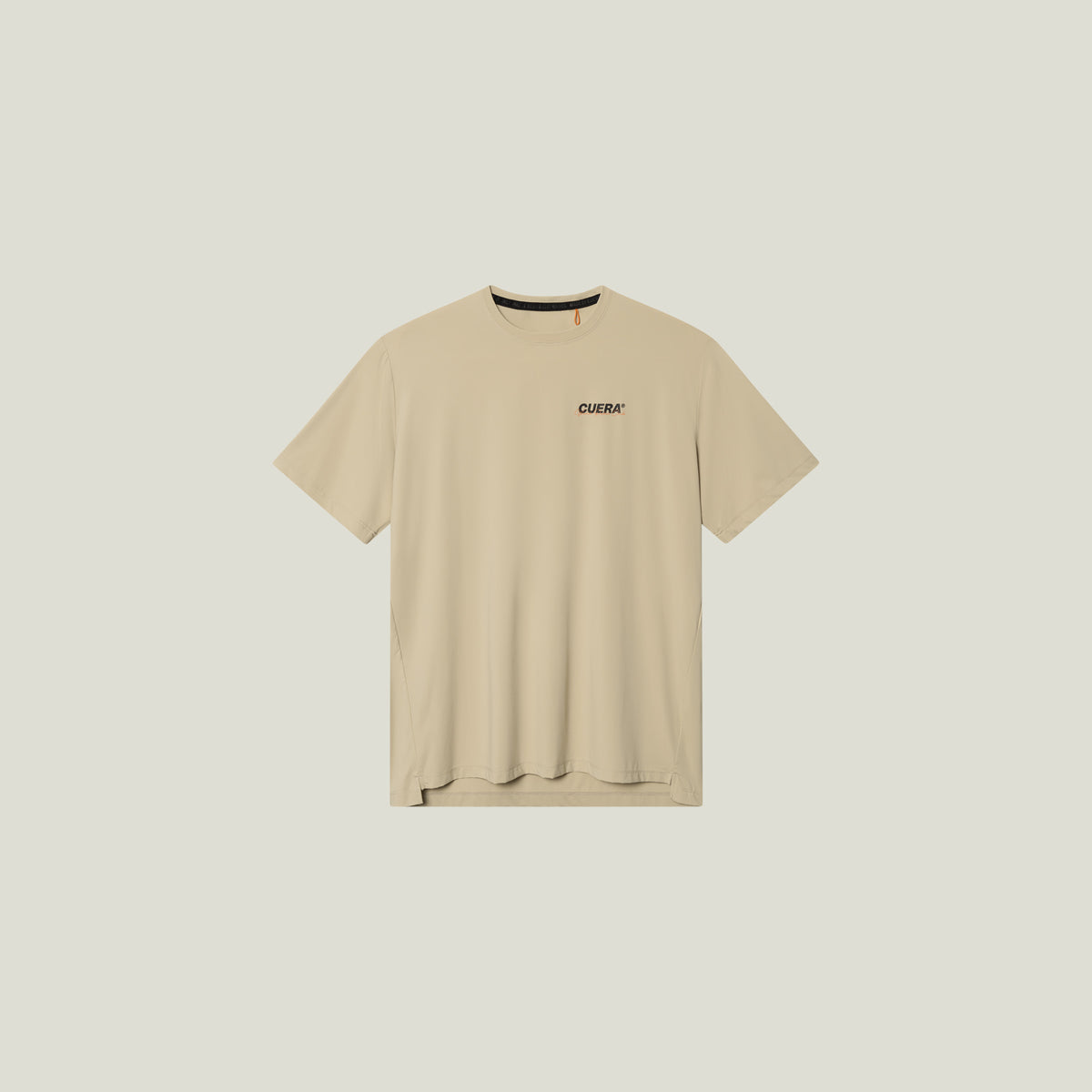 Cuera Active Light Weight T-Shirt in Sand, flat lay front view