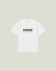 Cuera Active Light Weight T-Shirt in White w. walnut, flat lay back view
