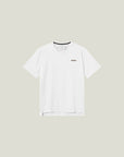 Cuera Active Light Weight T-Shirt in White w. walnut, flat lay front view