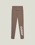 Cuera Active Logo Tights Long in Walnut, flat lay front view