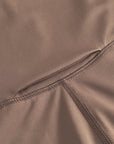 Cuera Active Logo Tights Long in Walnut, seam and stitching detail
