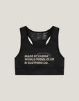 Cuera Active Made Bra in Black, flat lay front view