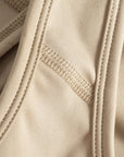Seam and stitching detail of Cuera Active Made Bra in Grey