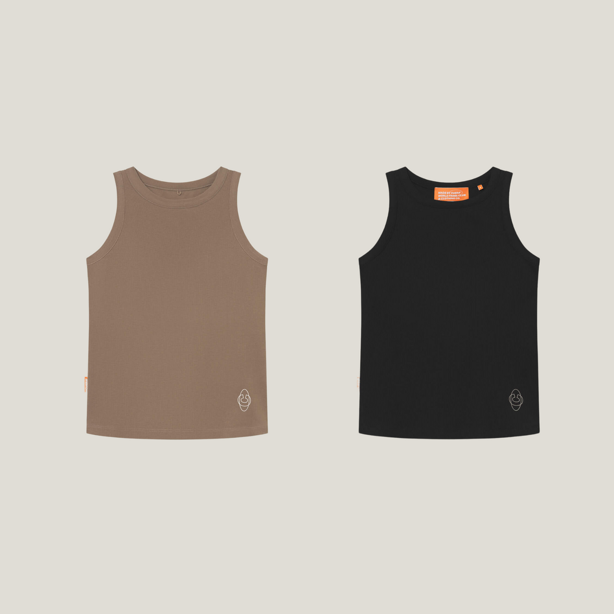 Cuera Active Rib Tank Top Bundle W&B, flat lay front view