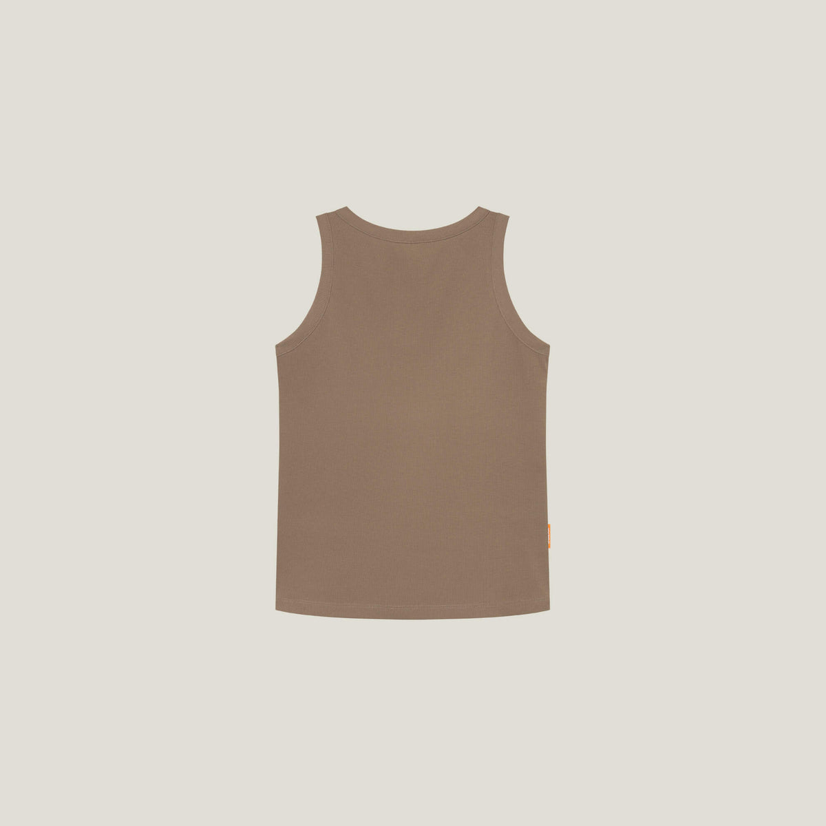 Cuera Active Rib Tank Top in Walnut, flat lay back view
