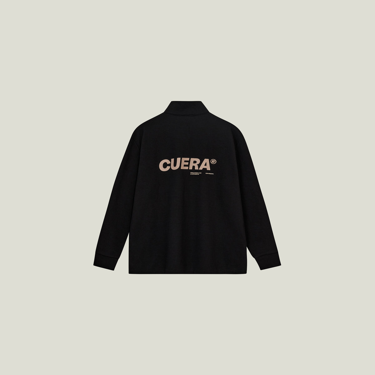 Cuera Active Structure Half Zip in Black, flat lay back view