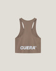 Cuera Flame Light Weight Oversized Tank Top in Walnut, flat lay back view