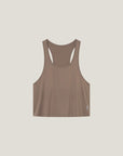 Cuera Flame Light Weight Oversized Tank Top in Walnut, flat lay front view