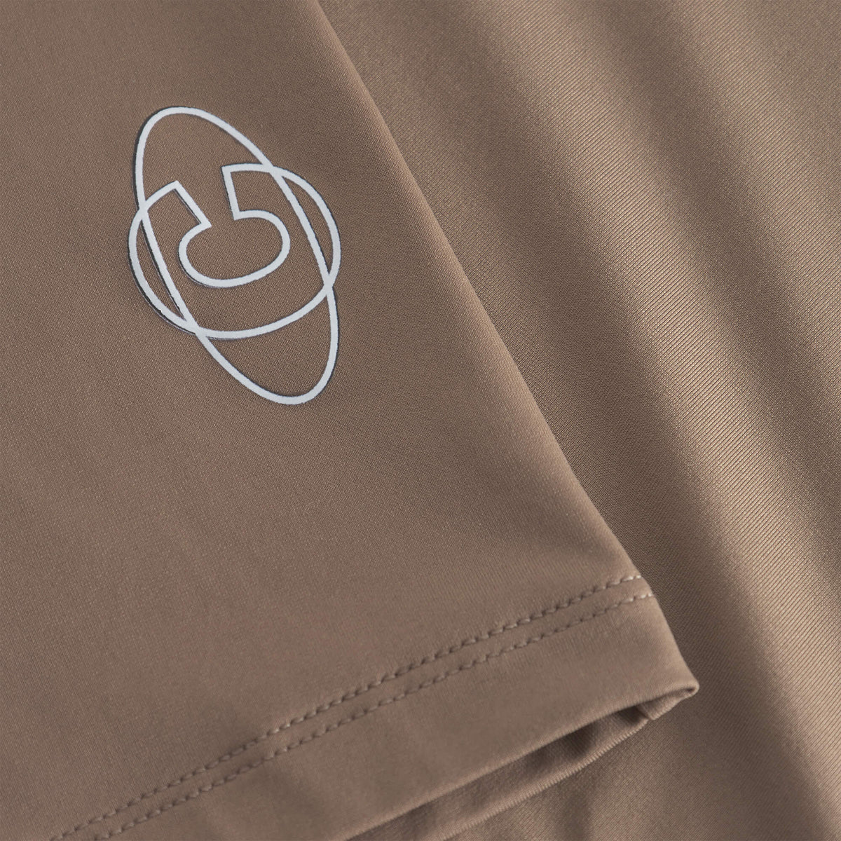 Cuera Flame Light Weight Oversized Tank Top in Walnut, logo print detail