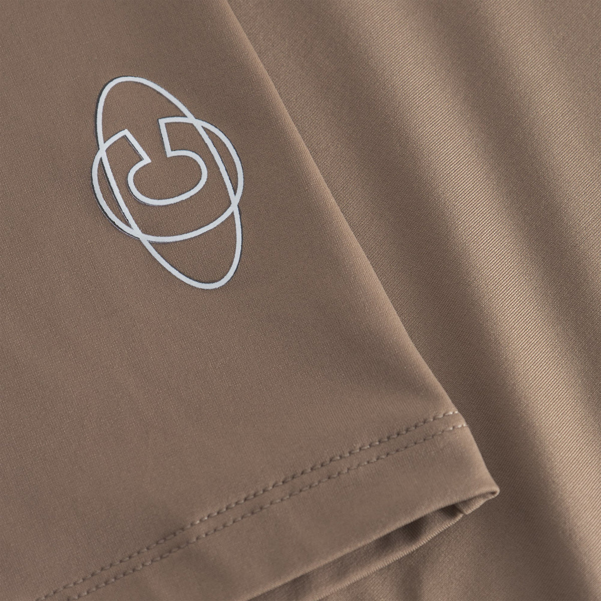 Cuera Flame Light Weight Oversized Tank Top in Walnut, logo print detail