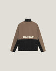 Cuera Active Track Jacket in Black / Walnut, flat lay back view