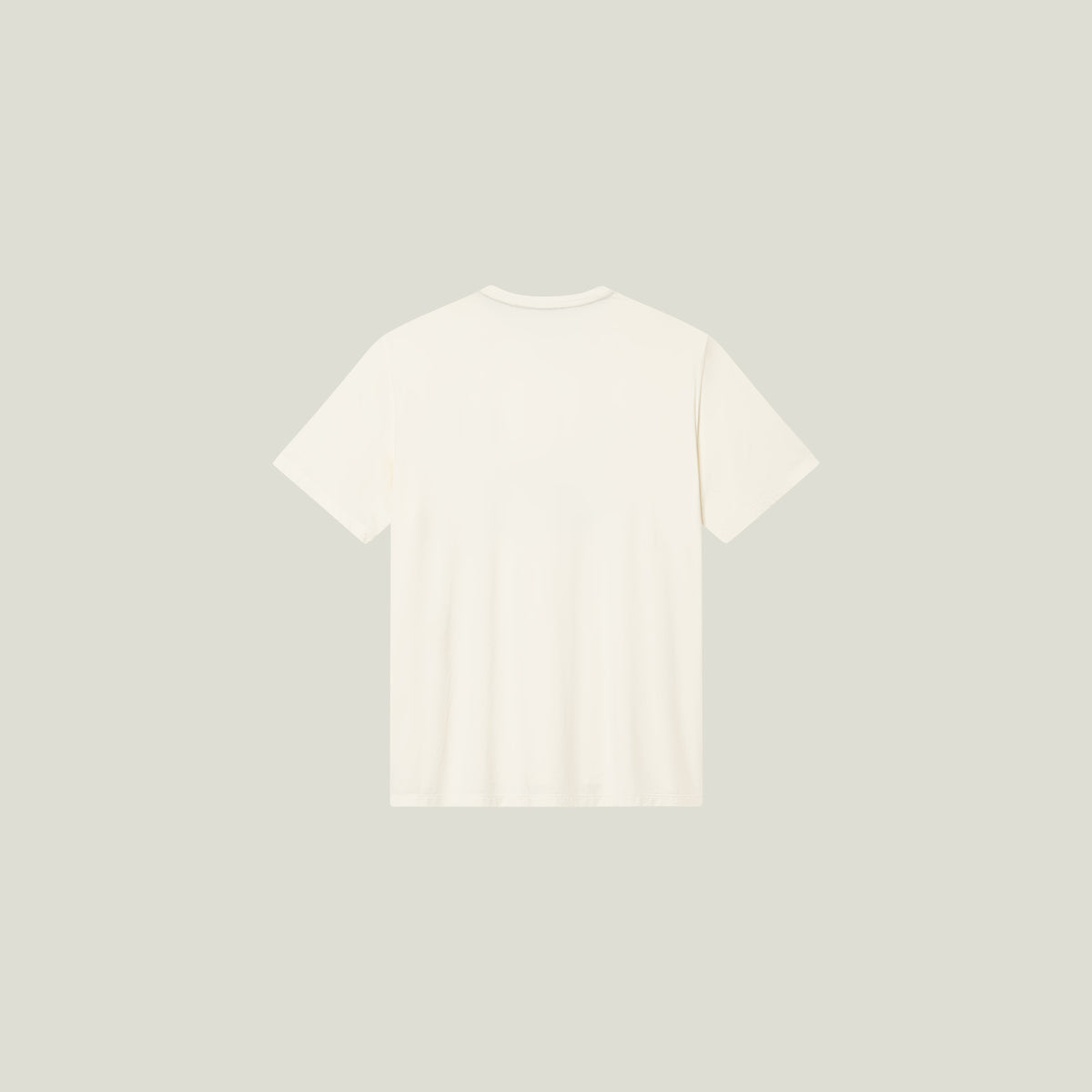 Cuera Active WPC Light Weight T-Shirt in Off White / Army, flat lay back view