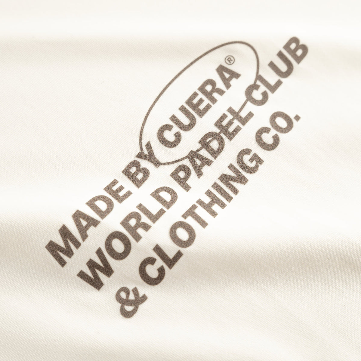 Cuera Active WPC Light Weight T-Shirt in Off White/Walnut, flat lay back view