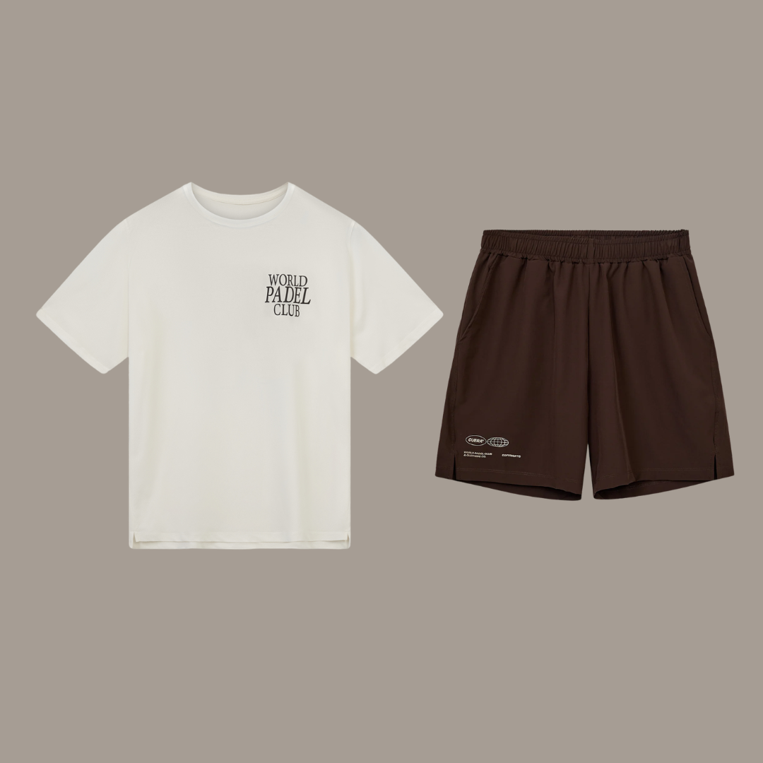 Cuera Breathe WPC Unifrom in Off White w. D. Brown, flat lay front view