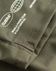 Cuera Mens Active Globe Shorts in Army, logo print detail