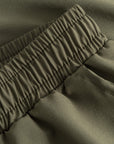 Cuera Mens Active Globe Shorts in Army, waistband detail