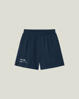 Cuera Mens Active Globe Shorts in Navy, flat lay front view