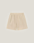 Cuera Mens Active Globe Shorts in Sand, flat lay back view