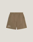 Cuera Mens Active Globe Shorts in Walnut, flat lay front view