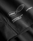 Cuera Men's Active Globe Shorts in Black, flat lay back view