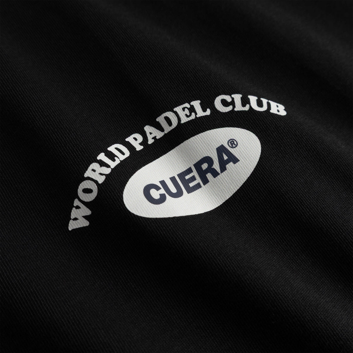 Cuera Offcourt Legacy Short Sleeve in Black, logo print detail