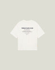 Cuera Offcourt Legacy Short Sleeve in Off White w. Navy, flat lay back view