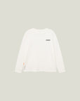 Cuera Offcourt Logo Long Sleeve in Off White w. Black, flat lay front view